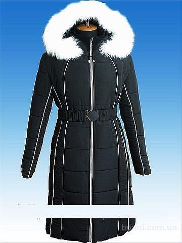 Женский пуховик на силиконизированном синтепоне евро длина с белой