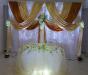 Комплексное украшение свадебного зала по доступным ценам. Киев  Аренда свадебного текстиля: чехол на стул, скатерть, ширма, юбка на стол