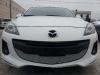 Защитная решетка бампера сетка пвс Mazda 3 (Черная, серебро)