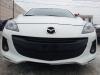 Защитная решетка бампера сетка пвс Mazda 3 (Черная, серебро)
