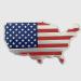 Наклейка на авто Флаг Америка алюминиевые на авто или мото