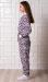 Теплая пижама женская- комбинезон флисовая Лиловый леопард  малиновая