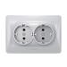 Продам розетка подвійна із заземленням срібний шовк VF-BNSK2G-SS VIDEX BINERA